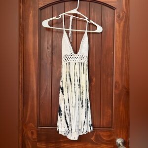 White Crochet Tie-Dye Dress